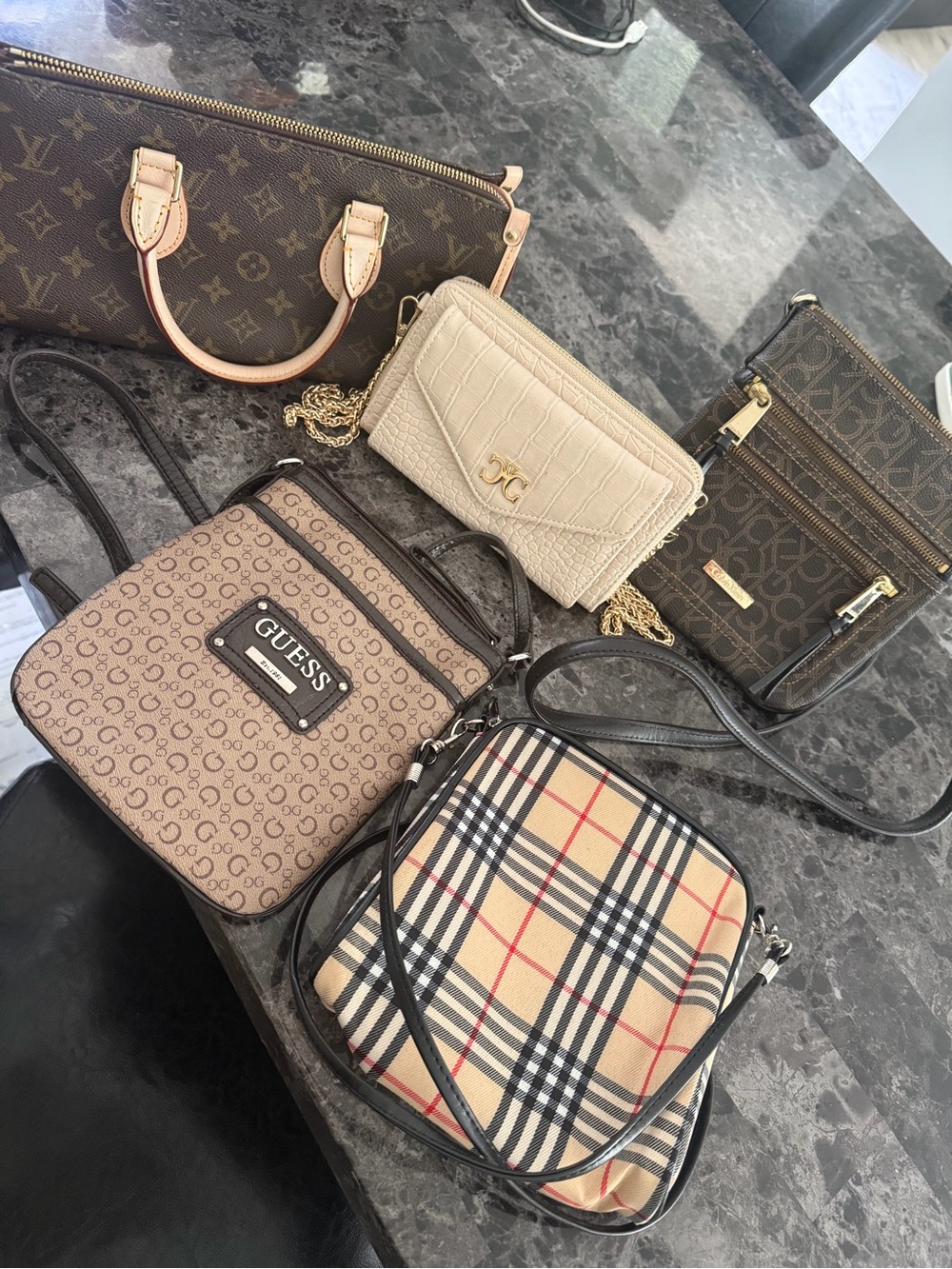 Assorted Designer Crossbody Bag Collection - Beige, Brown, Cream